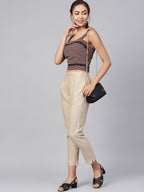 Juniper Women Sandgrey Cotton Flex Solid Slim Fit Pant/Slim Pant - Distacart