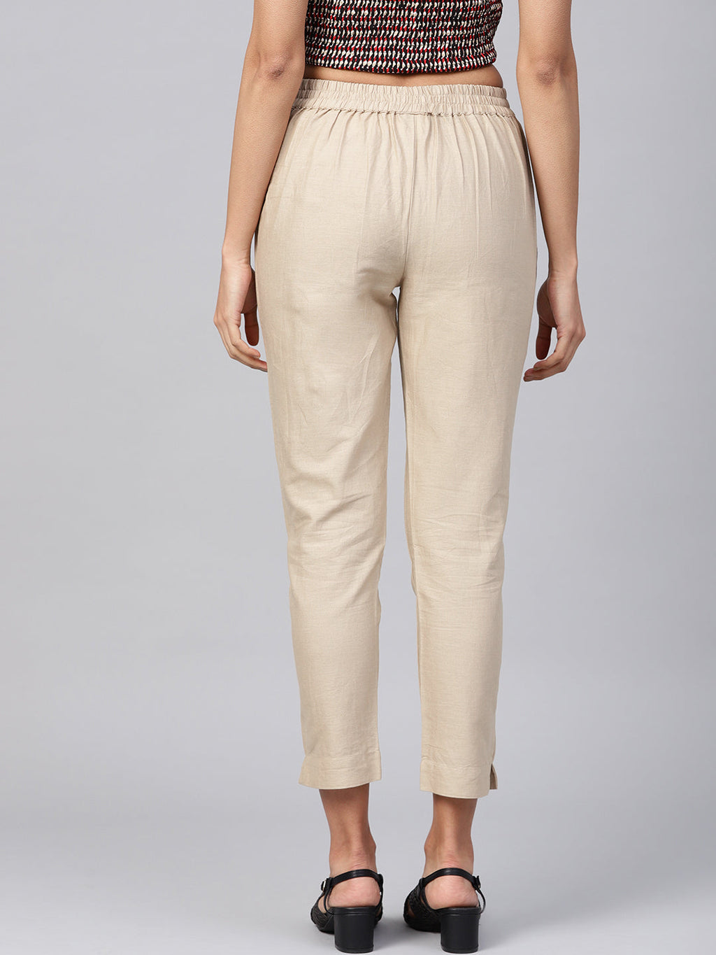 Juniper Women Sandgrey Cotton Flex Solid Slim Fit Pant/Slim Pant - Distacart