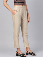 Juniper Women Sandgrey Cotton Flex Solid Slim Fit Pant/Slim Pant - Distacart