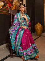 Monjolika Fashion Rani Pink Color Patola Printed Silk Designer Saree - Distacart
