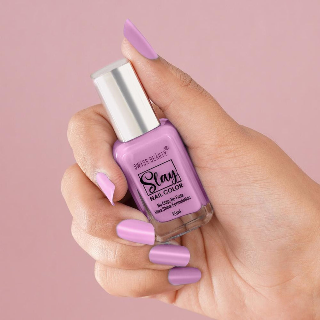 Swiss Beauty Slay Nail Color Ultra Shine Formulation - 01 Rush Pink
