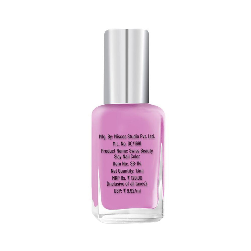 Swiss Beauty Slay Nail Color Ultra Shine Formulation - 01 Rush Pink - Distacart
