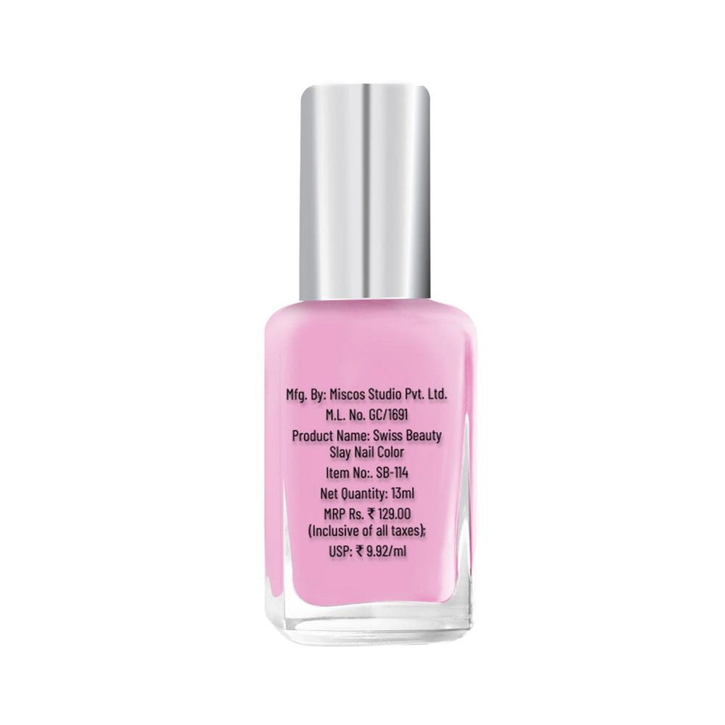 Swiss Beauty Slay Nail Color Ultra Shine Formulation - 03 Dreamy Pink - Distacart