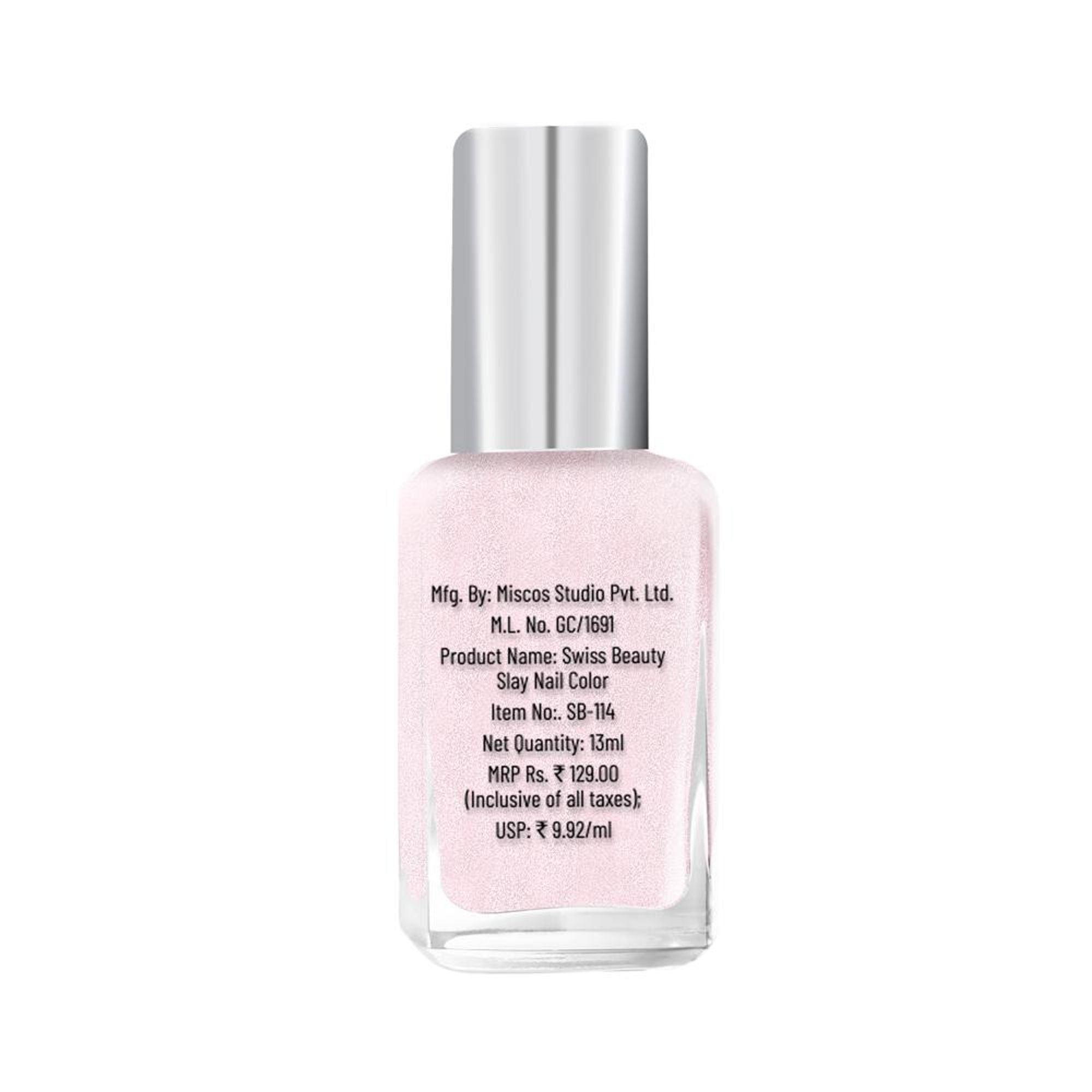 Swiss Beauty Slay Nail Color Ultra Shine Formulation - 09 French Pink - Distacart
