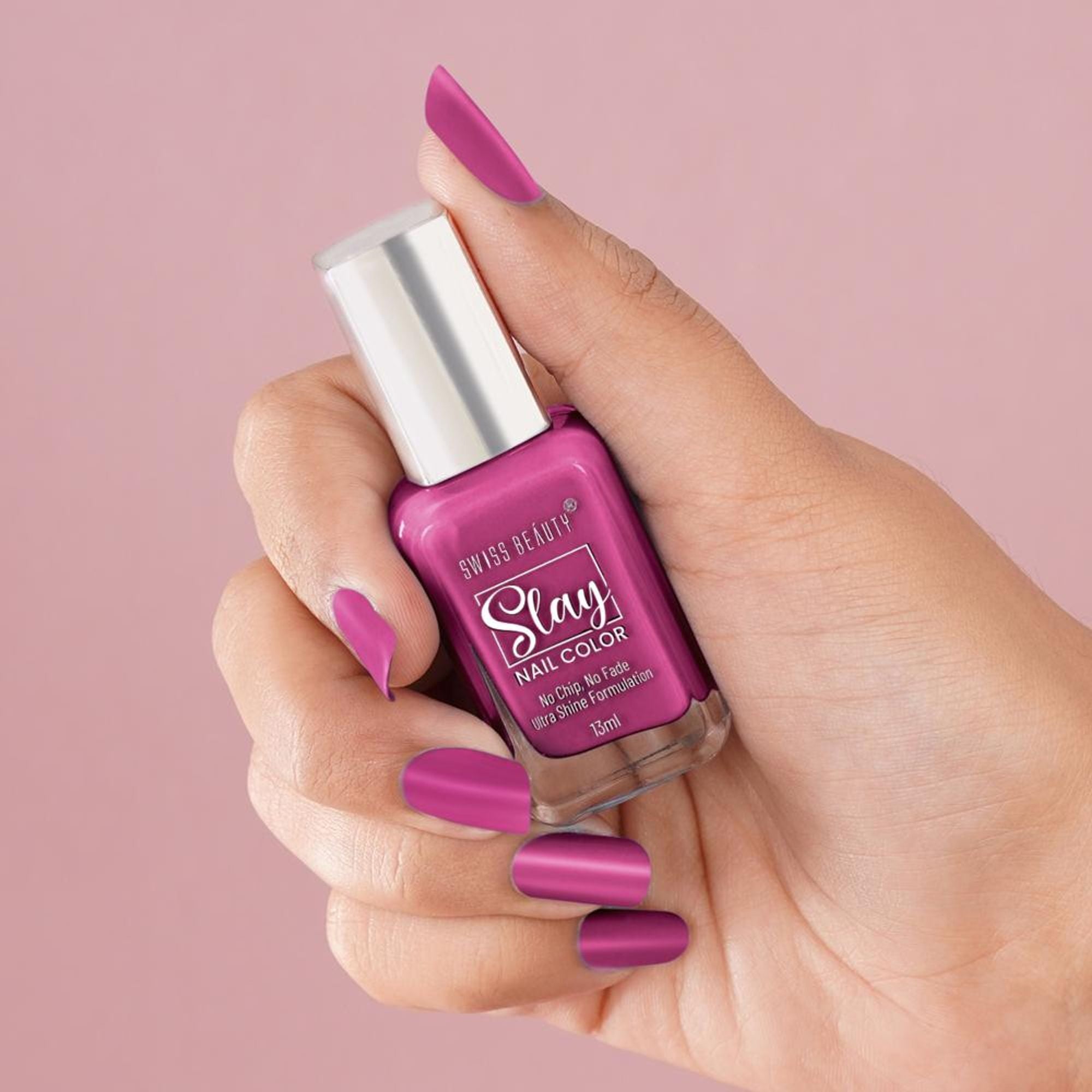 Swiss Beauty Slay Nail Color Ultra Shine Formulation - 12 Ruspberry