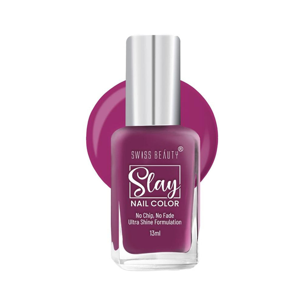 Swiss Beauty Slay Nail Color Ultra Shine Formulation - 12 Ruspberry - Distacart