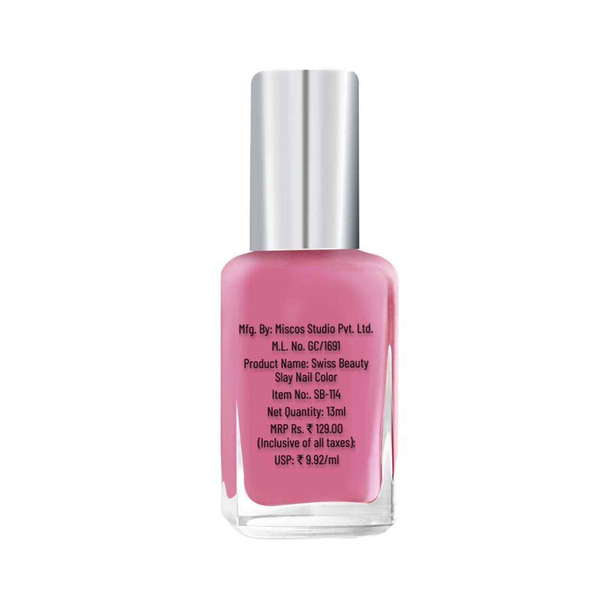 Swiss Beauty Slay Nail Color Ultra Shine Formulation - 13 Perfect Pink - Distacart