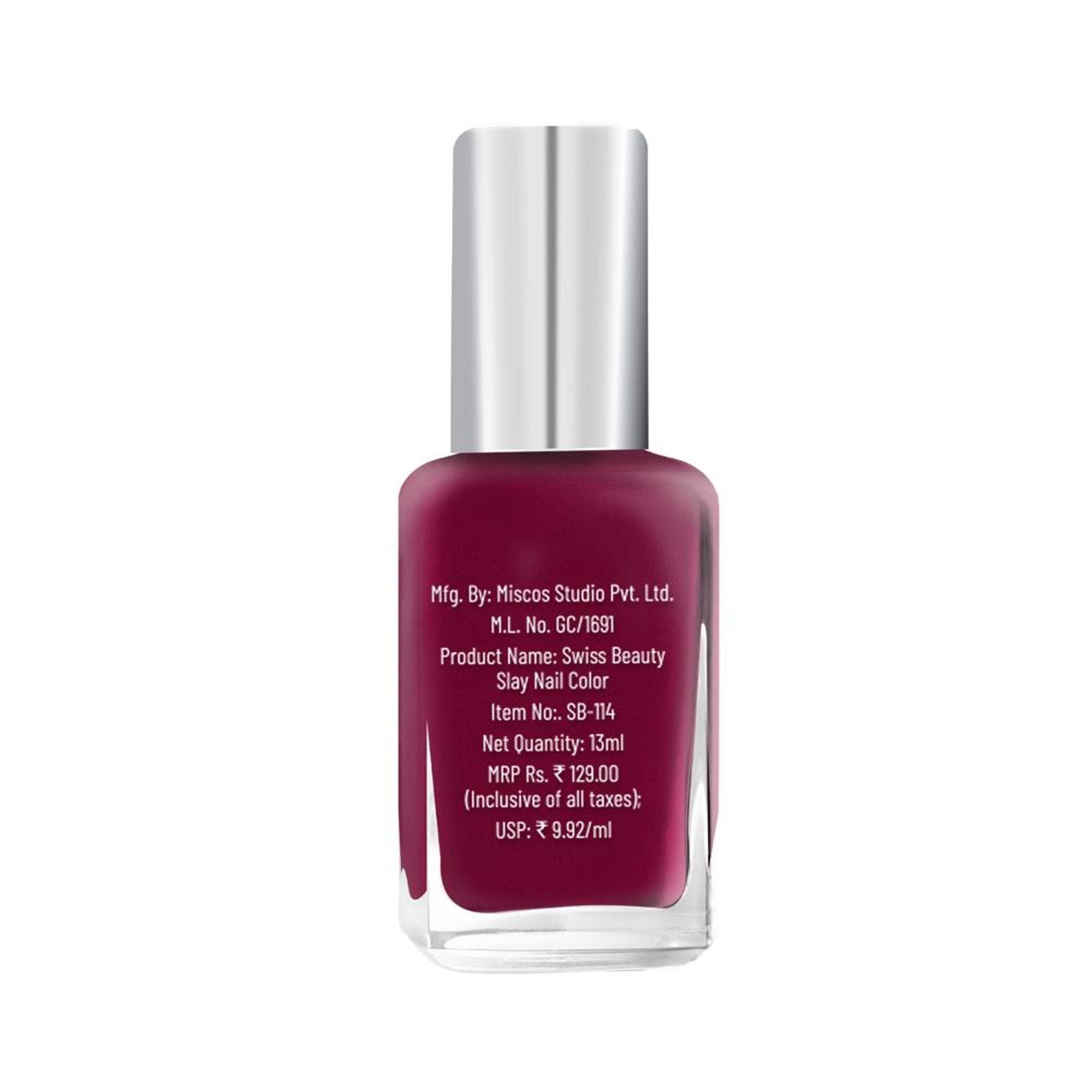 Swiss Beauty Slay Nail Color Ultra Shine Formulation - 18 Crystal Pink - Distacart