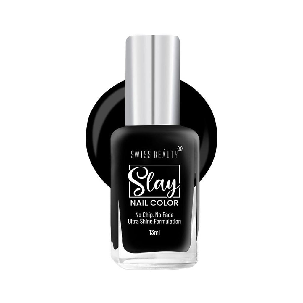 Swiss Beauty Slay Nail Color Ultra Shine Formulation - 22 Mid Night - Distacart