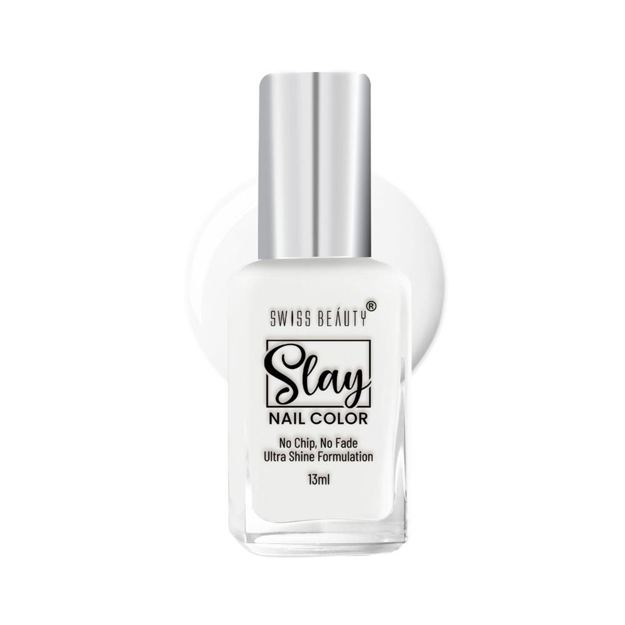 Swiss Beauty Slay Nail Color Ultra Shine Formulation - 23 Flat White - Distacart