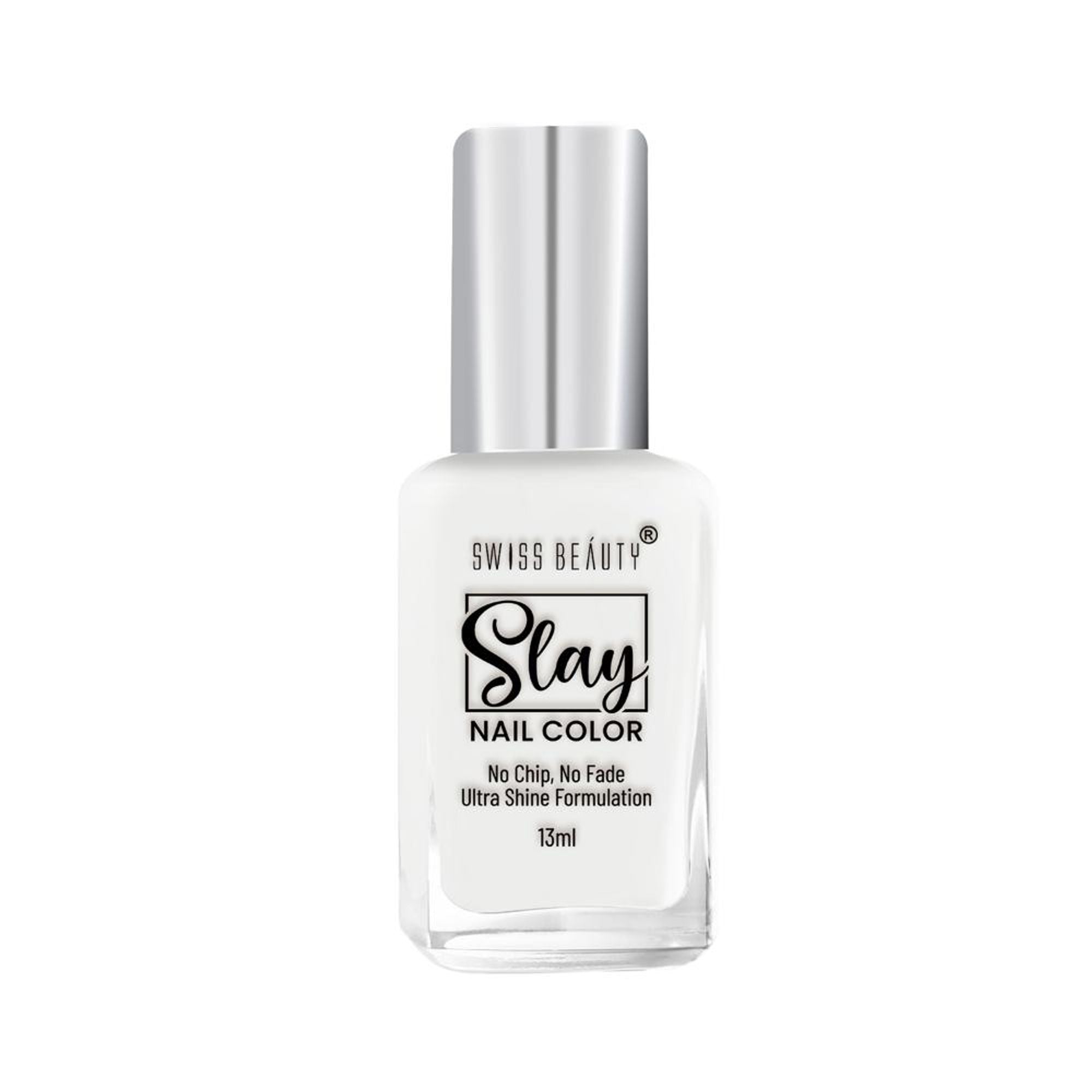 Swiss Beauty Slay Nail Color Ultra Shine Formulation - 23 Flat White - Distacart