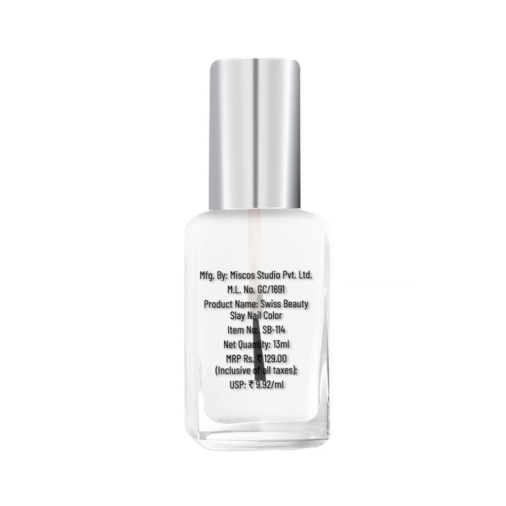 Swiss Beauty Slay Nail Color Ultra Shine Formulation - 24 Top Coat - Distacart