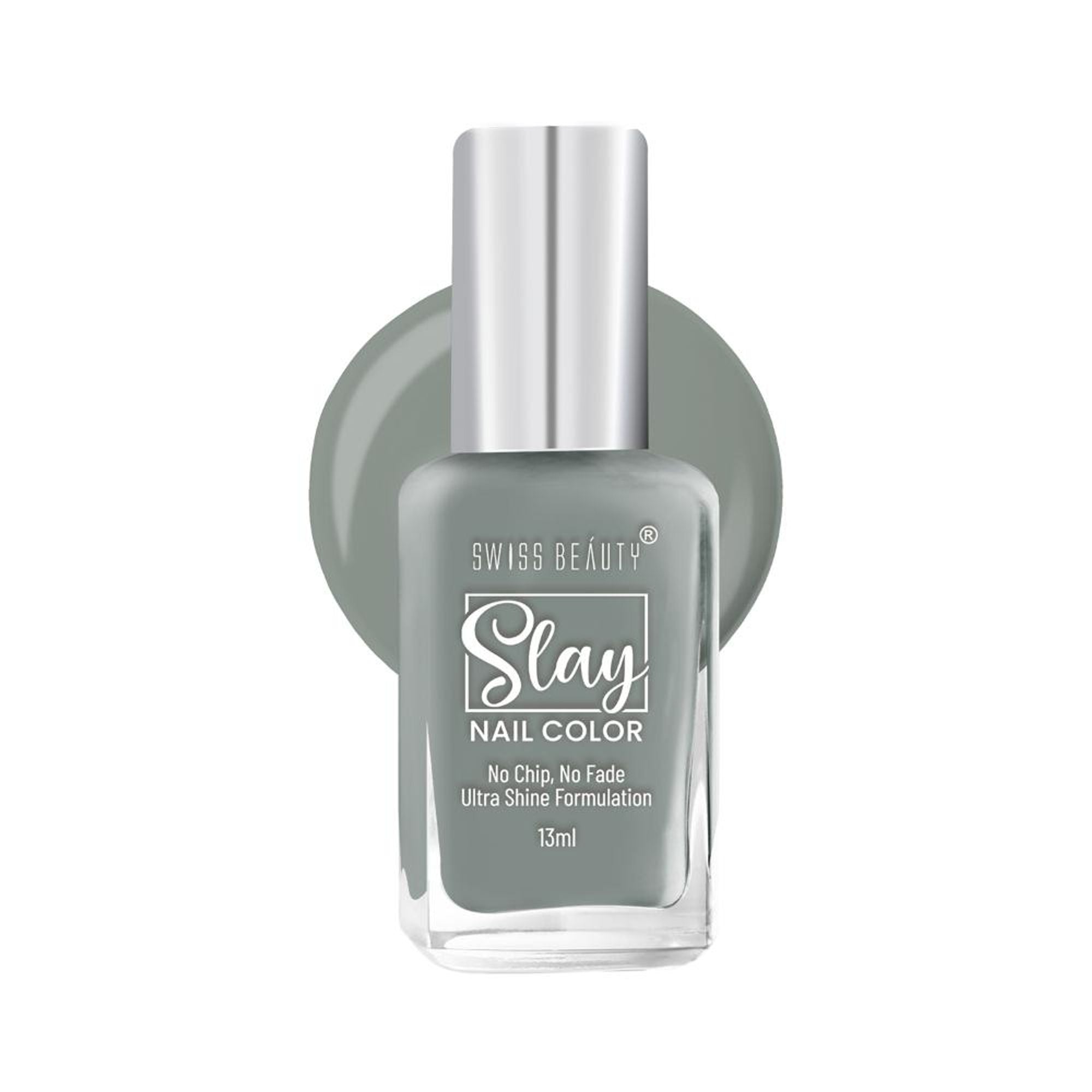 Swiss Beauty Slay Nail Color Ultra Shine Formulation - 26 Grey Stone - Distacart