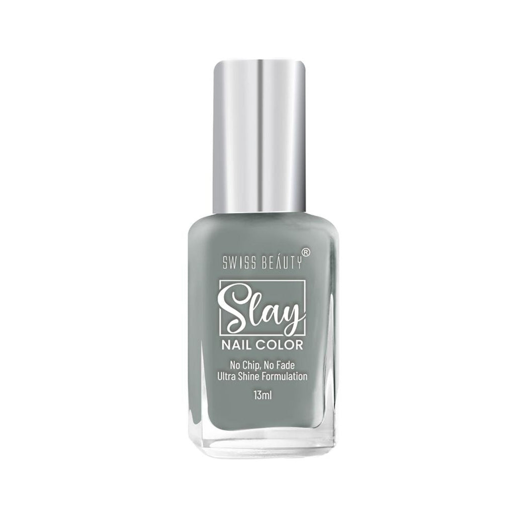 Swiss Beauty Slay Nail Color Ultra Shine Formulation - 26 Grey Stone - Distacart
