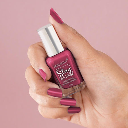 Swiss Beauty Slay Nail Color Ultra Shine Formulation - 32 Mulberry Maroon
