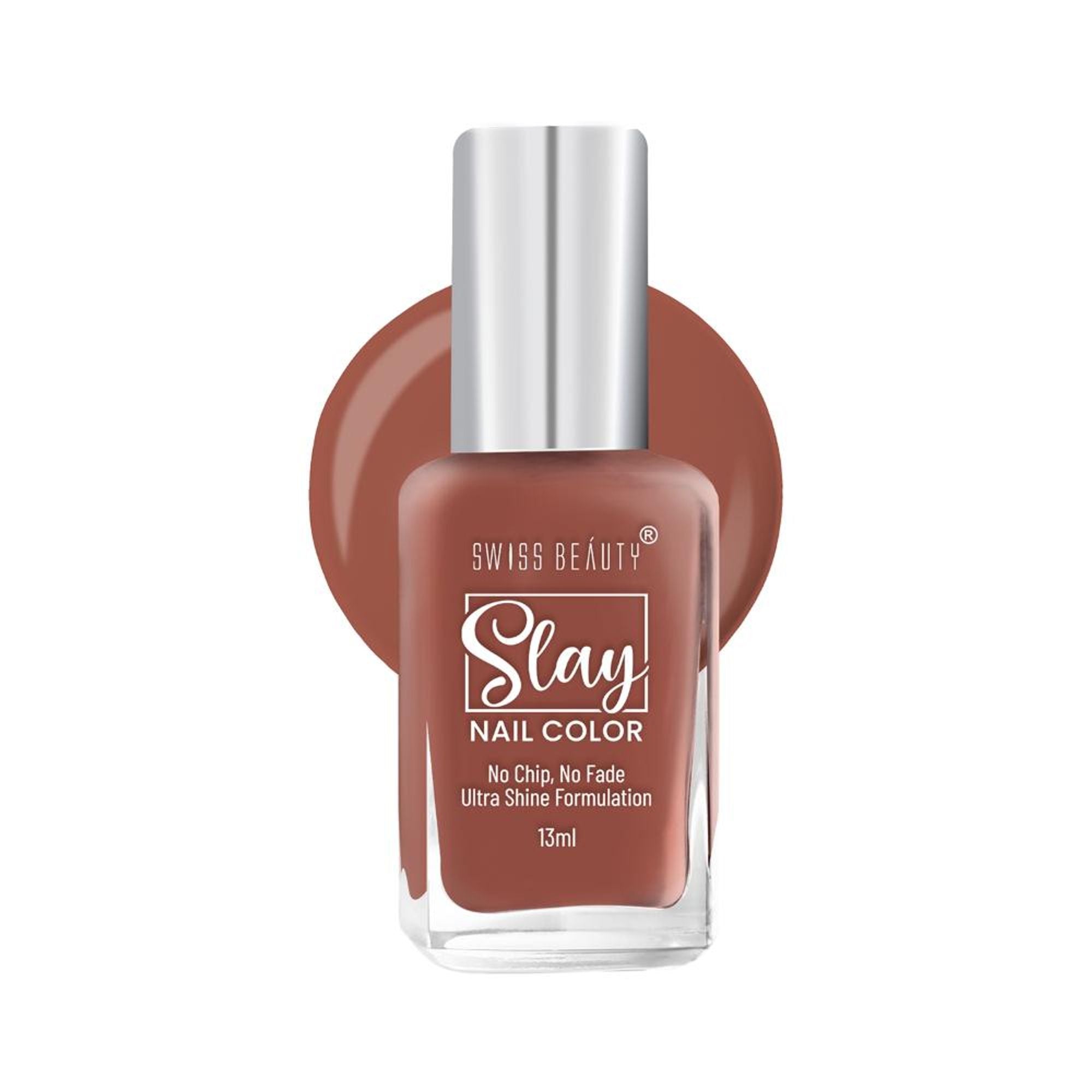 Swiss Beauty Slay Nail Color Ultra Shine Formulation - 33 Rose Wood - Distacart