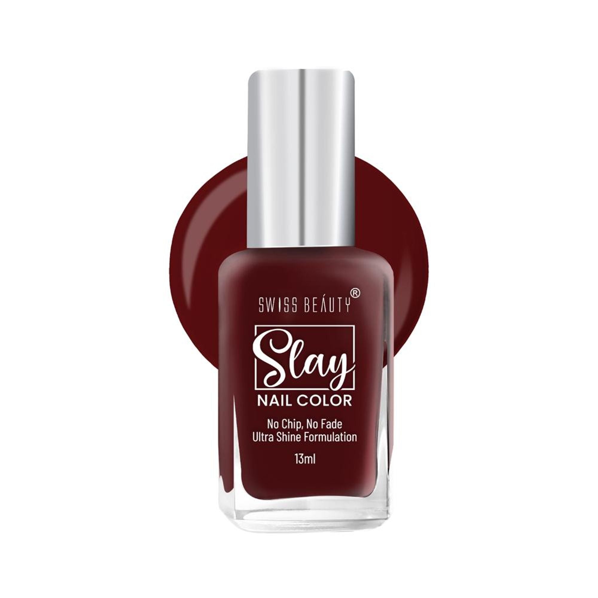 Swiss Beauty Slay Nail Color Ultra Shine Formulation - 34 Maroon Bloom - Distacart