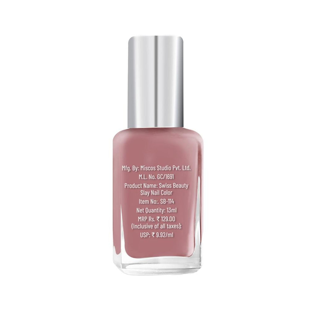 Swiss Beauty Slay Nail Color Ultra Shine Formulation - 37 Gaze Star - Distacart