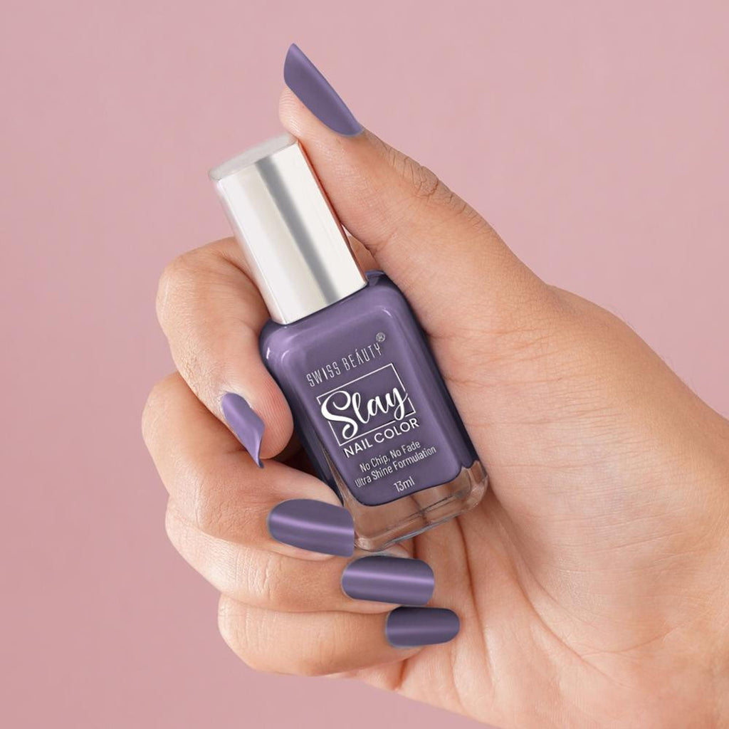 Swiss Beauty Slay Nail Color Ultra Shine Formulation - 40 Grape