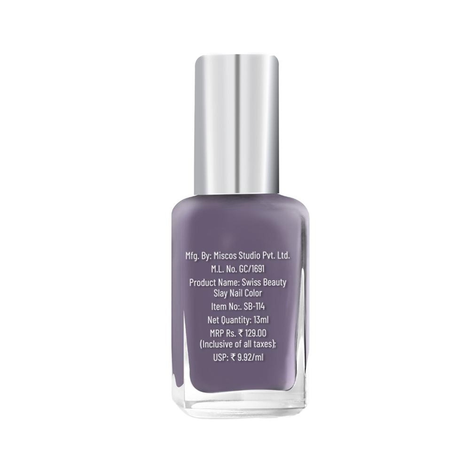 Swiss Beauty Slay Nail Color Ultra Shine Formulation - 40 Grape - Distacart