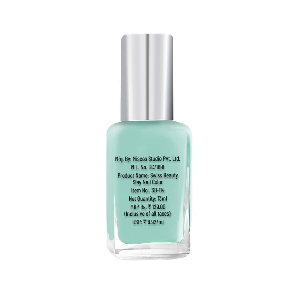 Swiss Beauty Slay Nail Color Ultra Shine Formulation - 43 Tropical Green - Distacart