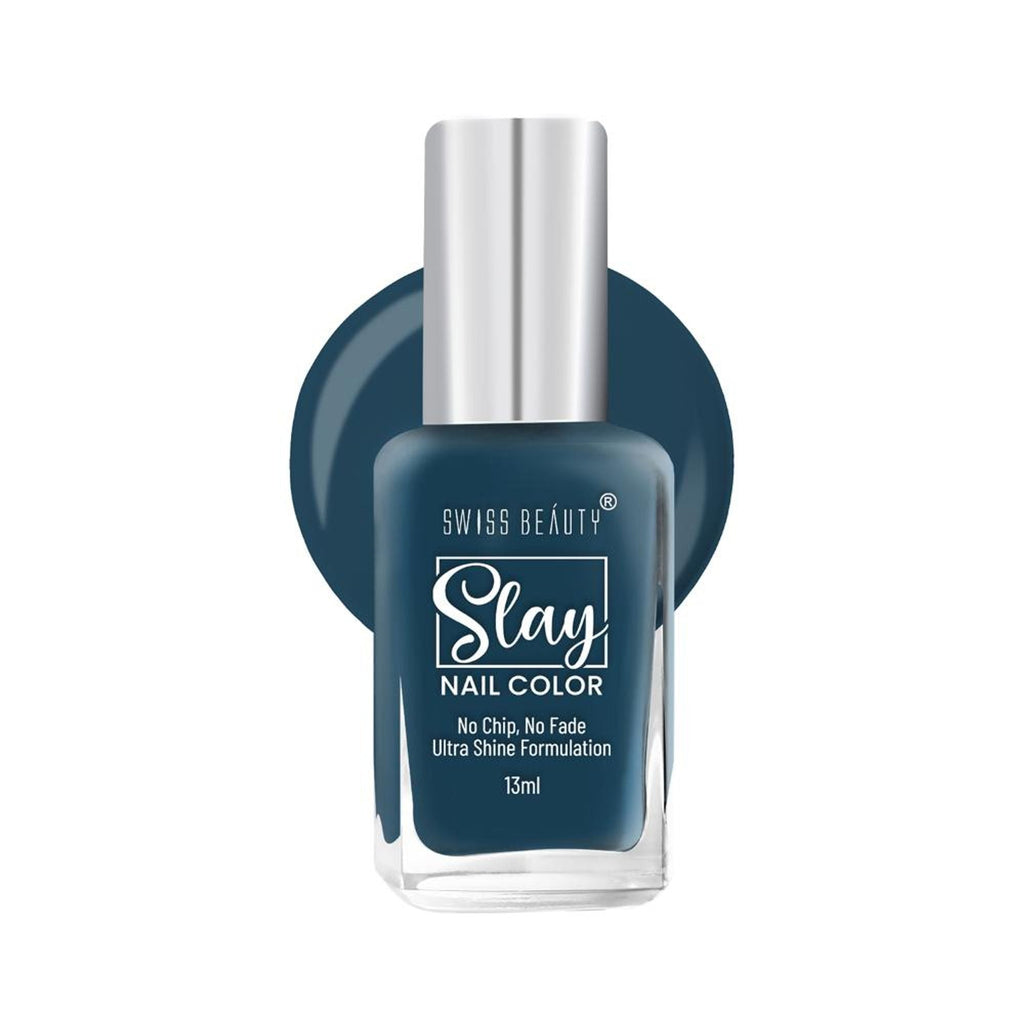 Swiss Beauty Slay Nail Color Ultra Shine Formulation - 45 London Blu - Distacart