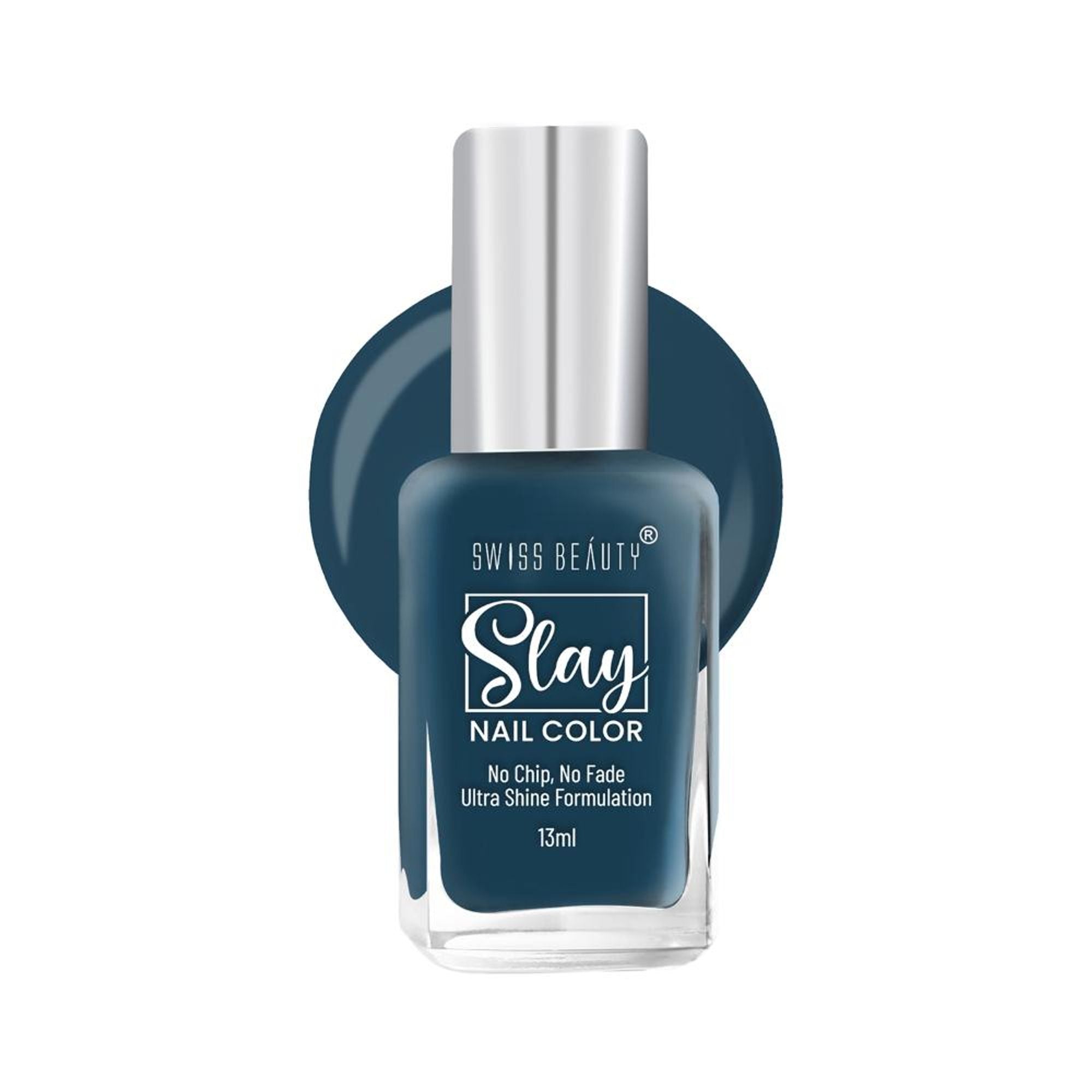 Swiss Beauty Slay Nail Color Ultra Shine Formulation - 45 London Blu - Distacart