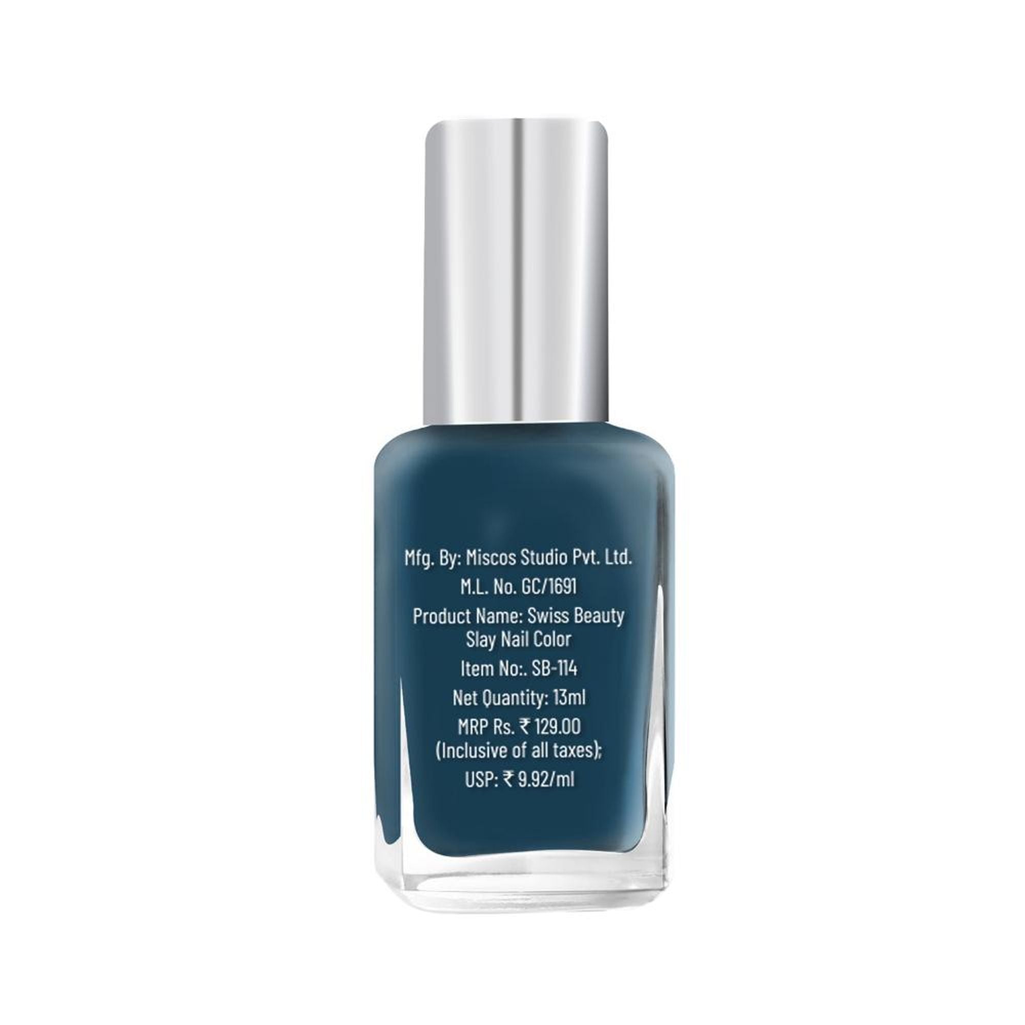 Swiss Beauty Slay Nail Color Ultra Shine Formulation - 45 London Blu - Distacart