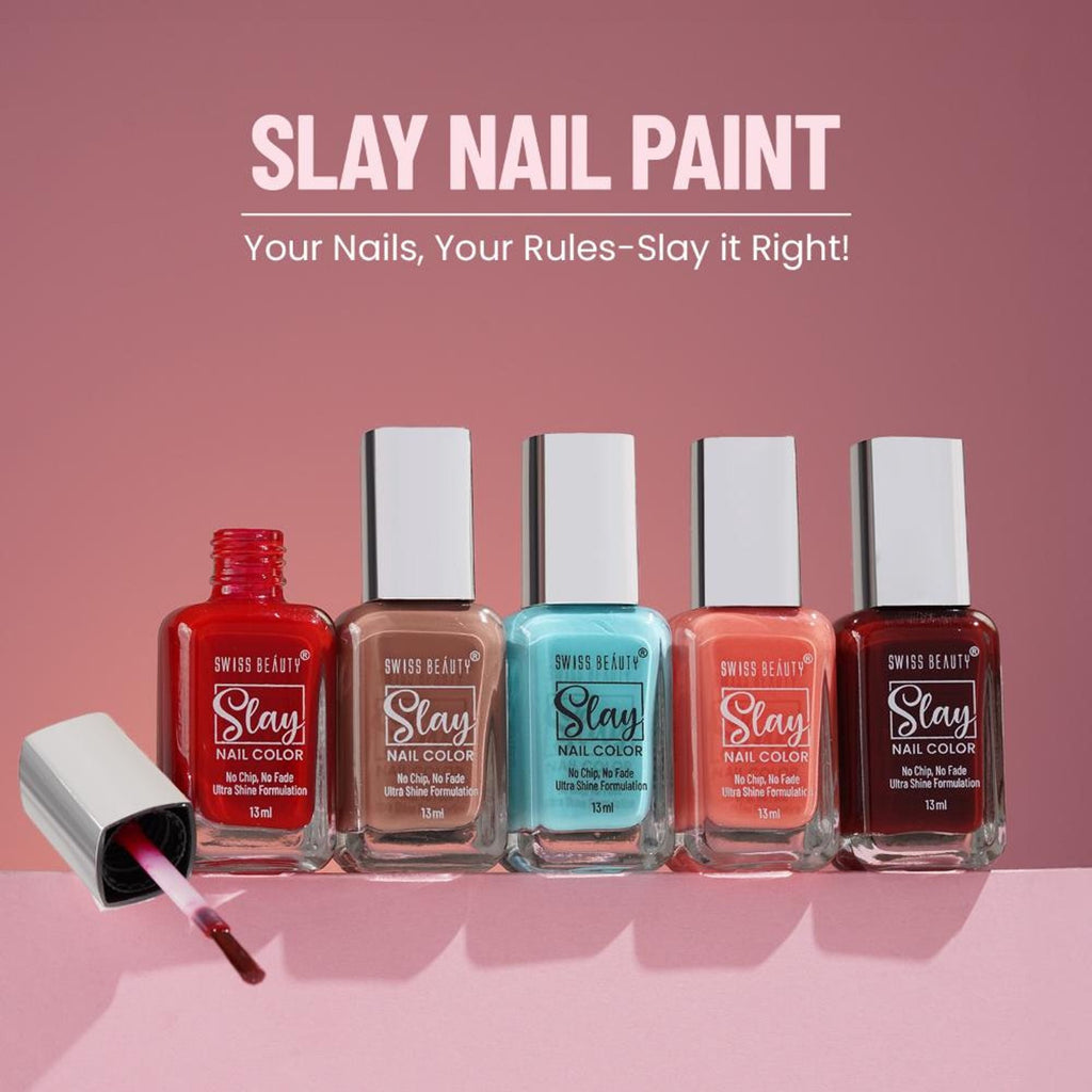 Swiss Beauty Slay Nail Color Ultra Shine Formulation - 48 Drizzle - Distacart
