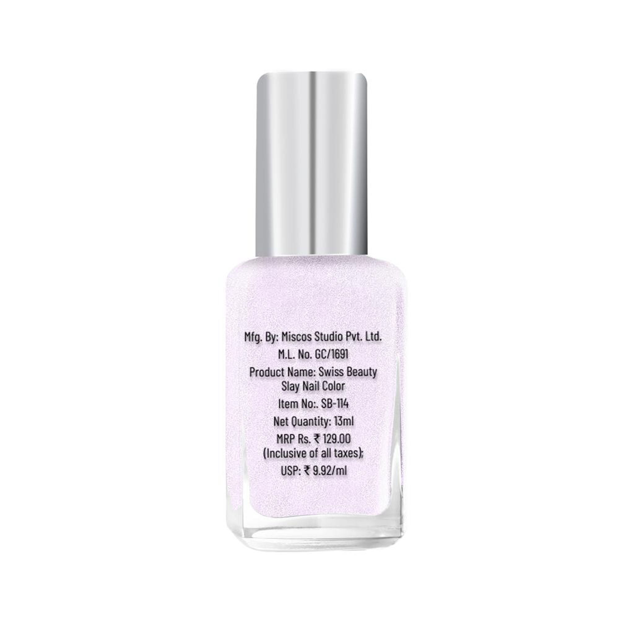 Swiss Beauty Slay Nail Color Ultra Shine Formulation - 48 Drizzle - Distacart
