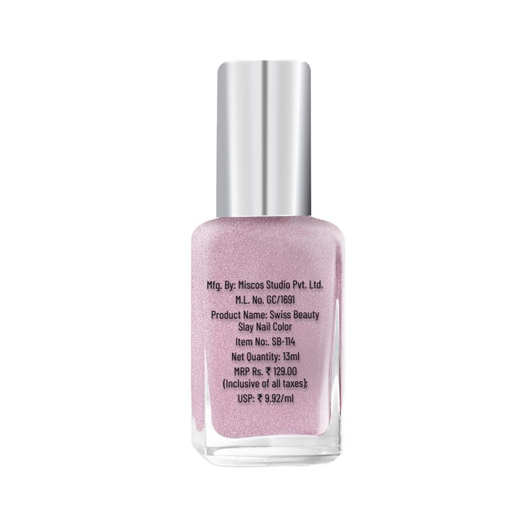 Swiss Beauty Slay Nail Color Ultra Shine Formulation - 49 Sheer Elegance - Distacart