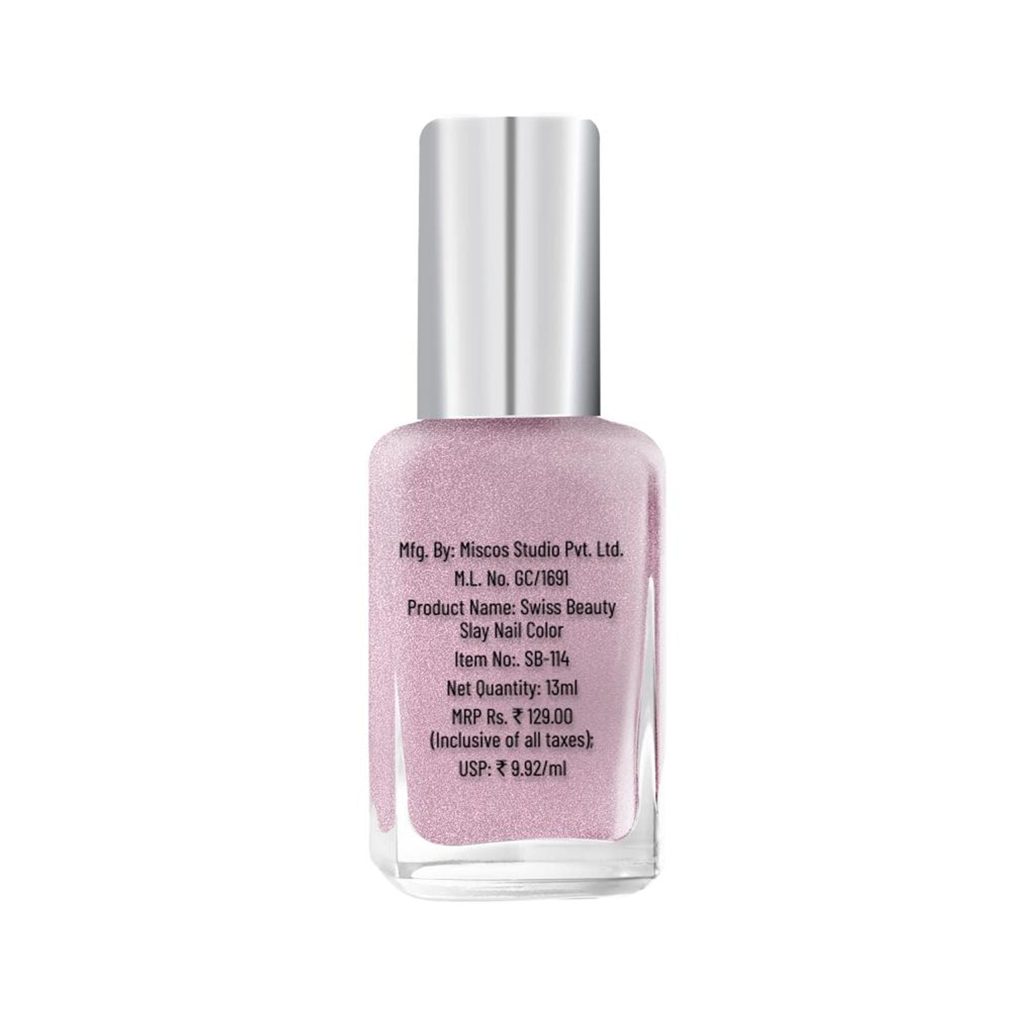 Swiss Beauty Slay Nail Color Ultra Shine Formulation - 49 Sheer Elegance - Distacart