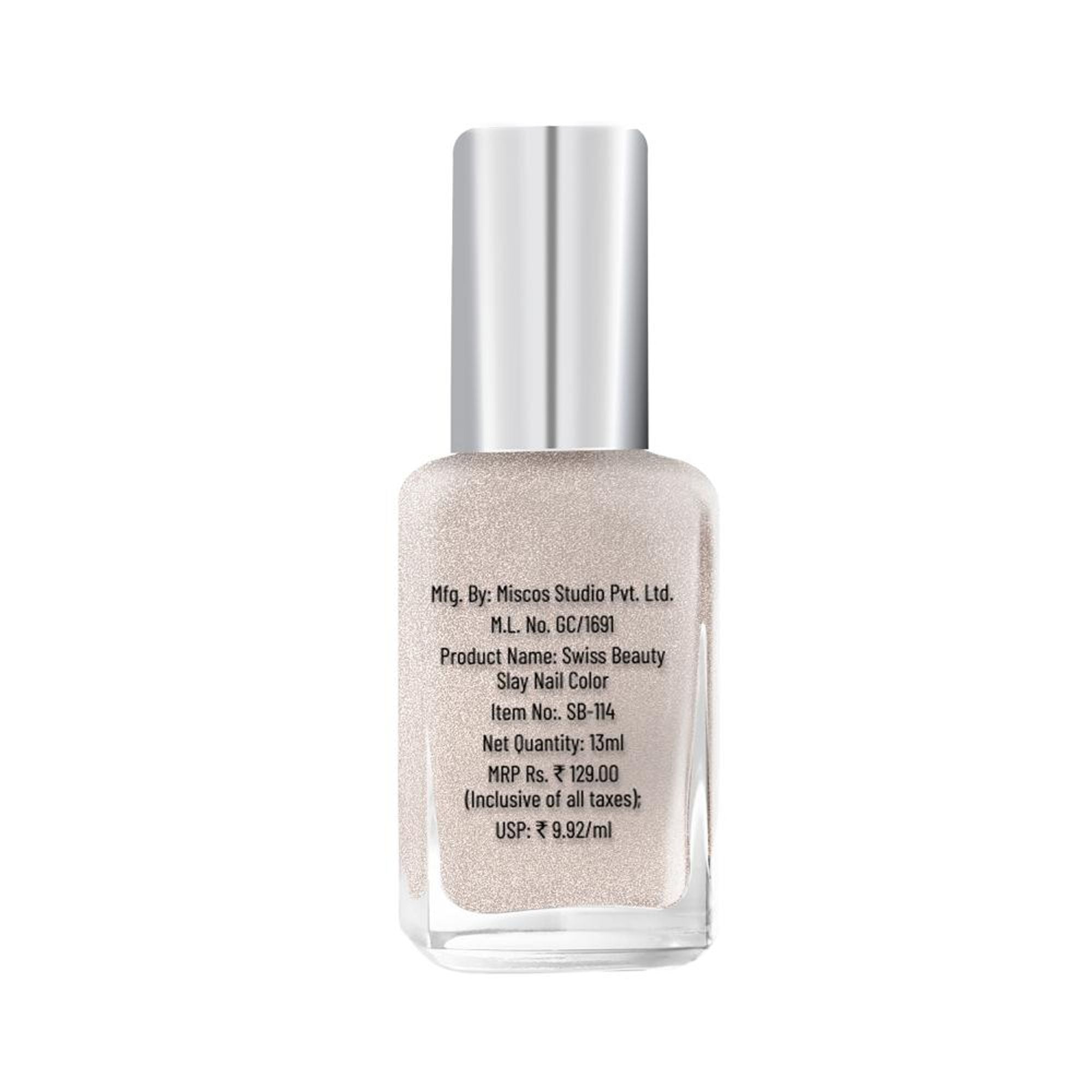 Swiss Beauty Slay Nail Color Ultra Shine Formulation - 52 Gold Star - Distacart