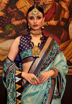Monjolika Fashion Sea Green Patola Printed Work Silk Designer Saree - Distacart