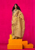 Monjolika Fashion Mustard Weaving Tissue Silk Traditional Saree - Distacart