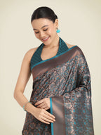 Monjolika Fashion Teal Color Banarasi Silk Woven Saree