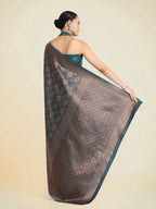 Monjolika Fashion Teal Color Banarasi Silk Woven Saree