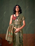 Monjolika Fashion Weaving Zari Tissue Silk Designer Saree In Dark Green - Distacart