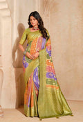 Monjolika Fashion Light Green Color Weaving Silk Classic Saree - Distacart