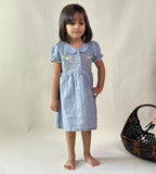 ArthLife Grey Flower Embroidered Dress