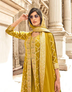 Anaita Yellow Chinon Sequence Embroidered Readymade Salwar Suit - Distacart