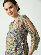 Myshka Women's Multi Floral Printed A-Line Dress - Distacart