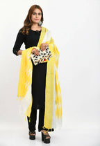 Mominos Fashion Moeza Women's Handloom Cotton Ikkat Yellow Dupatta - Distacart