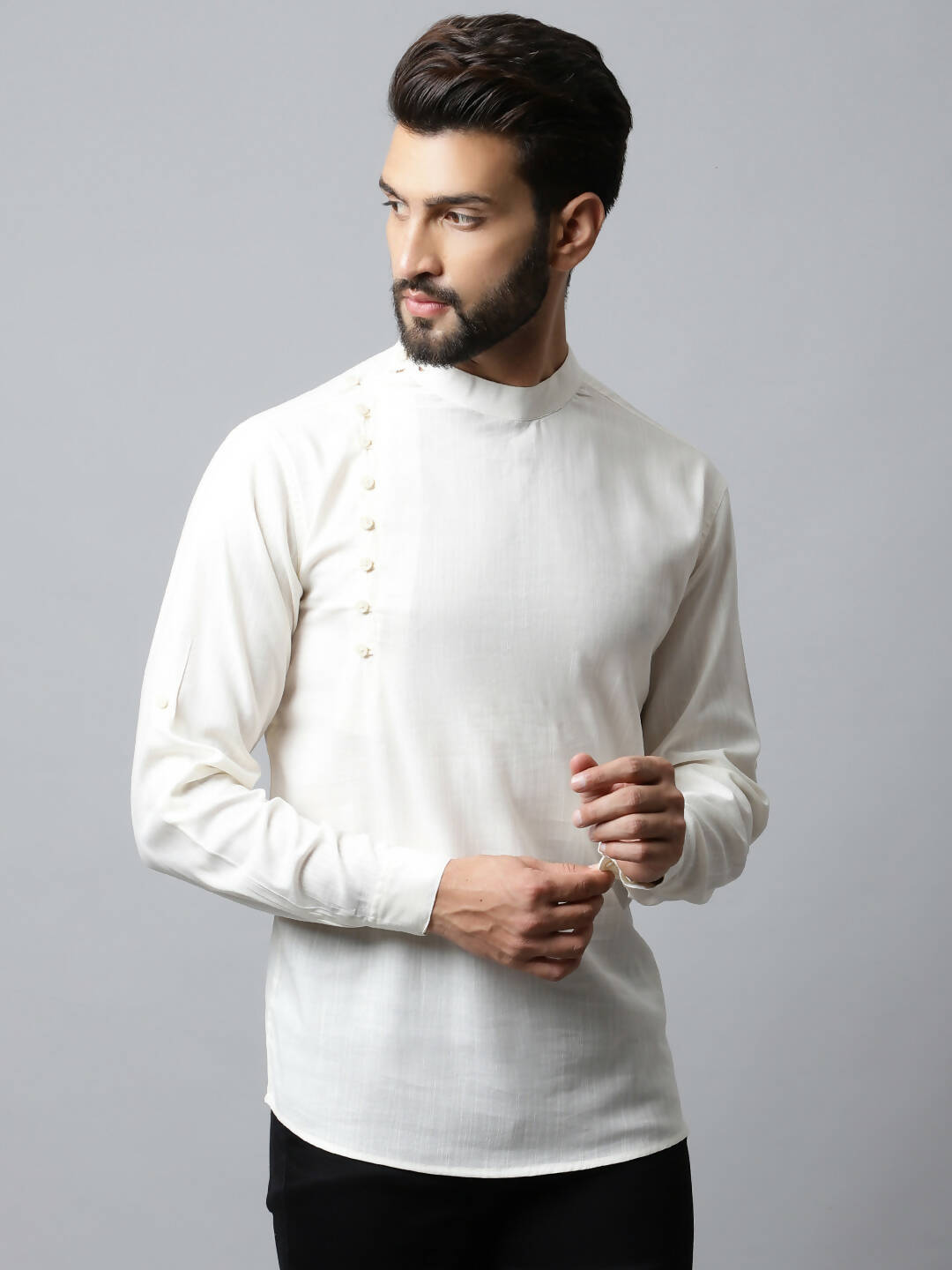 Even Apparels White Color Pure Cotton Men's Kurta With Side Placket (MMS135) - Distacart