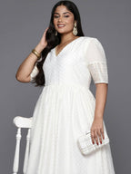 Ahalyaa Women's Traditional wear Ethnic Dress - Off White - Distacart