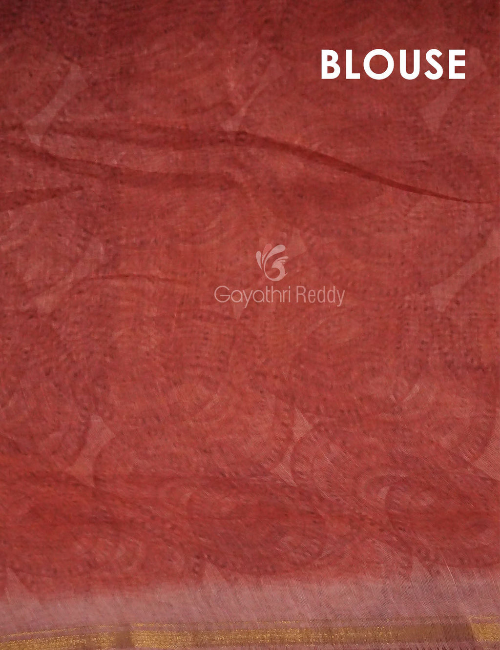 Peachish Orange Colour Abstract Print Semi Chanderi Saree By Gayathri Reddy Designer Studio - Distacart
