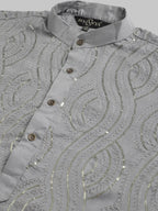 Sojanya Ethnic Motif Embroidered Sequined Work Pure Cotton Kurta