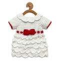 Chutput Kids Cinderella Design Solid Wool Frock - White