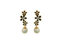 Joban Fashion Women Brass Golden White Black Ad Earrings - Distacart