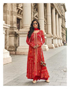 Anaita Red Faux Georgette Printed Embroidered Readymade Salwar Suit - Distacart